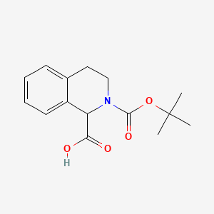 Chemical structure of 2-Boc-1,2,3,4-tetrahydroisoquinoline-1-carboxylic Acid