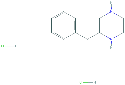 Chemical structure of 2-Benzylpiperazine dihydrochloride