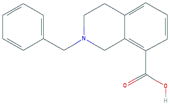 Chemical structure of 2-benzyl-1,2,3,4-tetrahydroisoquinoline-8-carboxylic acid