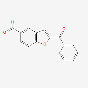 Chemical structure of 2-Benzoylbenzofuran-5-carbaldehyde