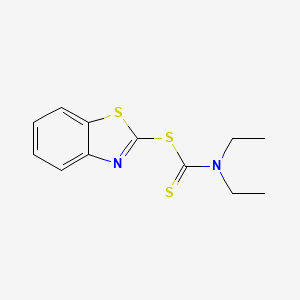 Chemical structure of 2-Benzothiazolyl Diethyldithiocarbamate