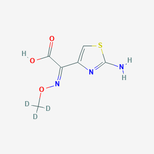 Chemical structure of 2-Amino-α-(methoxyimino)-4-thiazoleacetic Acid-d3