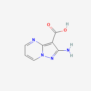 Chemical structure of 2-Aminopyrazolo[1,5-a]pyrimidine-3-carboxylic acid