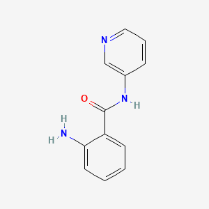 Chemical structure of 2-amino-N-(pyridin-3-yl)benzamide