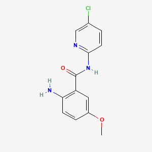 Chemical structure of 2-Amino-N-(5-chloropyridin-2-yl)-5-methoxybenzamide
