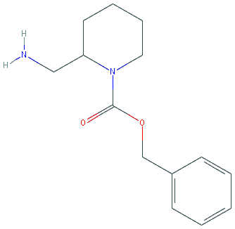 Chemical structure of Benzyl 2-(aminomethyl)piperidine-1-carboxylate