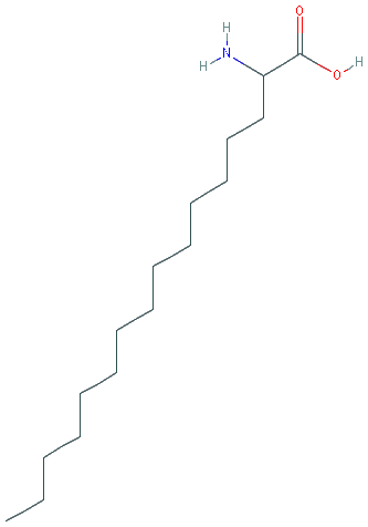 Chemical structure of 2-Aminohexadecanoic acid
