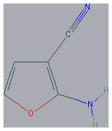 Chemical structure of 2-Amino-3-cyanofuran