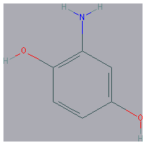 Chemical structure of 2-Aminobenzene-1,4-diol hydrochloride