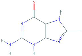Chemical structure of 8-Methylguanine