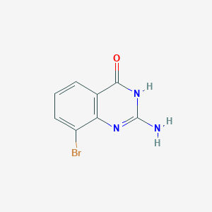 Chemical structure of 2-Amino-8-bromoquinazolin-4(3H)-one