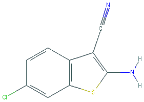 Chemical structure of 2-Amino-6-chlorobenzo[b]thiophene-3-carbonitrile