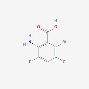 Chemical structure of 2-Amino-6-bromo-3,5-difluorobenzoic acid