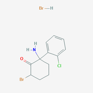 Chemical structure of 2-Amino-6-bromo-2-(2-chlorophenyl)cyclohexanone-d4 Hydrobromide