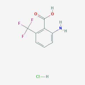 Chemical structure of 2-Amino-6-(trifluoromethyl)benzoic acid hydrochloride