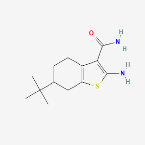 Chemical structure of 2-Amino-6-(tert-butyl)-4,5,6,7-tetrahydrobenzo[b]thiophene-3-carboxamide