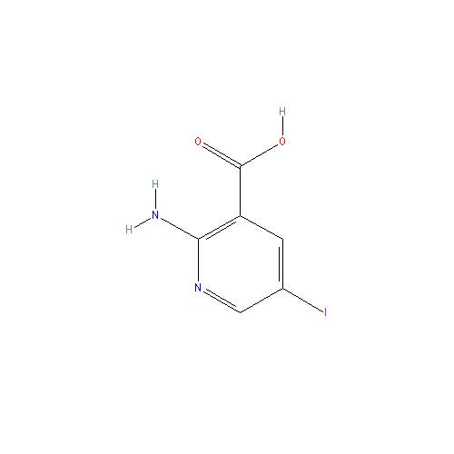 Chemical structure of 2-Amino-5-iodonicotinic acid