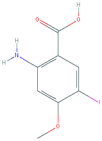 Chemical structure of 2-Amino-5-iodo-4-methoxybenzoic acid