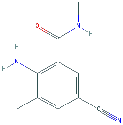 Chemical structure of 2-Amino-5-cyano-N,3-dimethylbenzamide