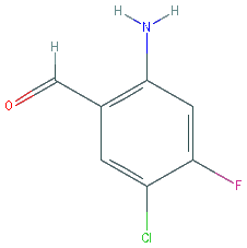 Chemical structure of 2-Amino-5-chloro-4-fluorobenzaldehyde