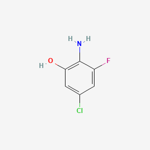 Chemical structure of 2-Amino-5-chloro-3-fluorophenol