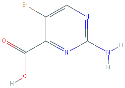 Chemical structure of 2-Amino-5-bromopyrimidine-4-carboxylic acid