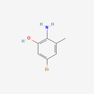 Chemical structure of 2-Amino-5-bromo-3-methylphenol