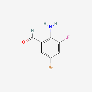 Chemical structure of 2-Amino-5-bromo-3-fluorobenzaldehyde
