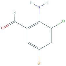 Chemical structure of 2-Amino-5-bromo-3-chlorobenzaldehyde