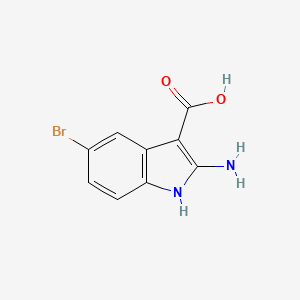 Chemical structure of 2-Amino-5-bromo-1H-indole-3-carboxylic acid
