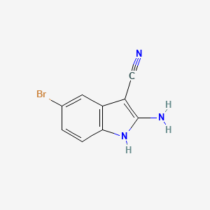 Chemical structure of 2-Amino-5-bromo-1H-indole-3-carbonitrile