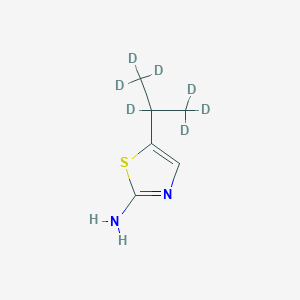 Chemical structure of 2-Amino-5-(iso-propyl-d7)-thiazole