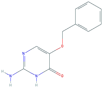 Chemical structure of 2-amino-5-(benzyloxy)pyrimidin-4(3H)-one