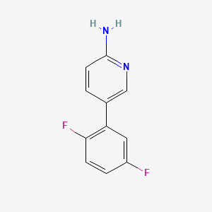 Chemical structure of 2-Amino-5-(2,5-difluorophenyl)pyridine