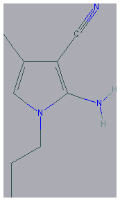 Chemical structure of 2-amino-4-methyl-1-propylpyrrole-3-carbonitrile