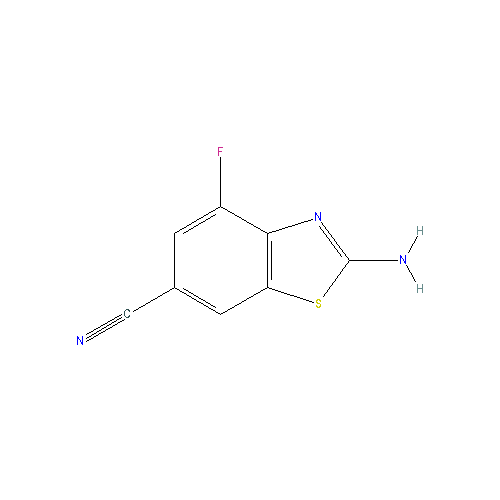 Chemical structure of 2-Amino-4-fluorobenzo[d]thiazole-6-carbonitrile