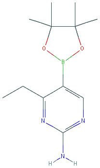 Chemical structure of 2-Amino-4-ethylpyrimidine-5-boronic acid pinacol ester