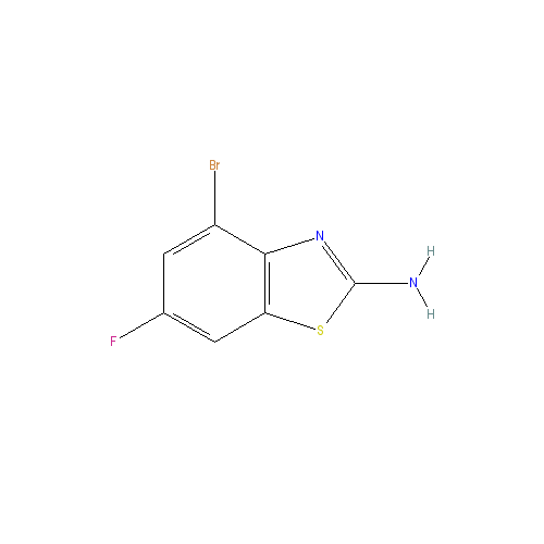 Chemical structure of 2-Amino-4-bromo-6-fluorobenzothiazole