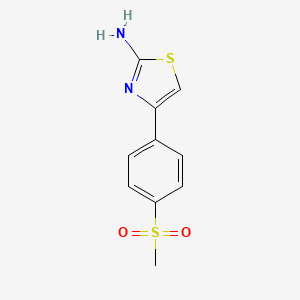 Chemical structure of 2-Amino-4-[4-(methylsulfonyl)phenyl]thiazole