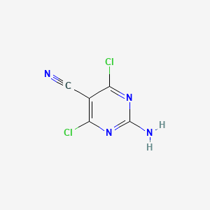 Chemical structure of 2-Amino-4,6-dichloropyrimidine-5-carbonitrile