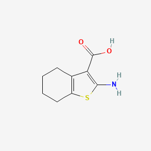 Chemical structure of 2-Amino-4,5,6,7-tetrahydrobenzo[b]thiophene-3-carboxylic acid