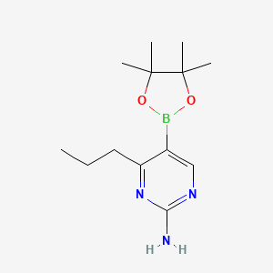 Chemical structure of 2-Amino-4-(n-propyl)pyrimidine-5-boronic acid pinacol ester