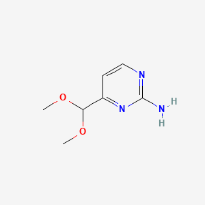 Chemical structure of 4-(Dimethoxymethyl)pyrimidin-2-amine
