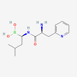 Chemical structure of 2-Amino-4-(cyclopropyl)pyrimidine-5-boronic acid pinacol ester
