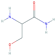 Chemical structure of 2-Amino-3-hydroxypropanamide hydrochloride