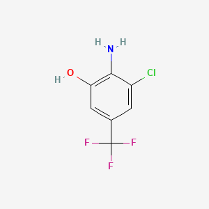 Chemical structure of 2-Amino-3-chloro-5-(trifluoromethyl)phenol