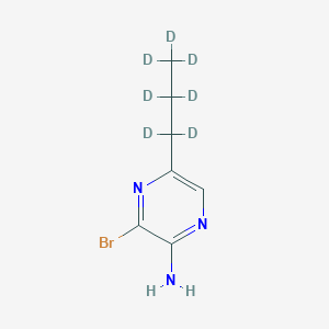 Chemical structure of 2-Amino-3-bromo-5-(n-propyl-d7)-pyrazine