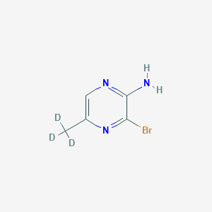 Chemical structure of 2-Amino-3-bromo-5-(methyl-d3)-pyrazine