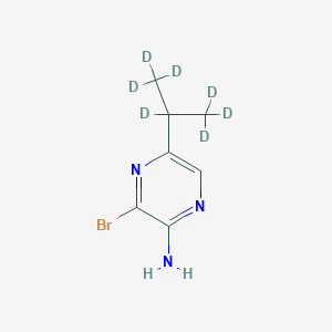 Chemical structure of 2-Amino-3-bromo-5-(iso-propyl-d7)-pyrazine