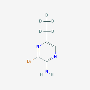 Chemical structure of 2-Amino-3-bromo-5-(ethyl-d5)-pyrazine